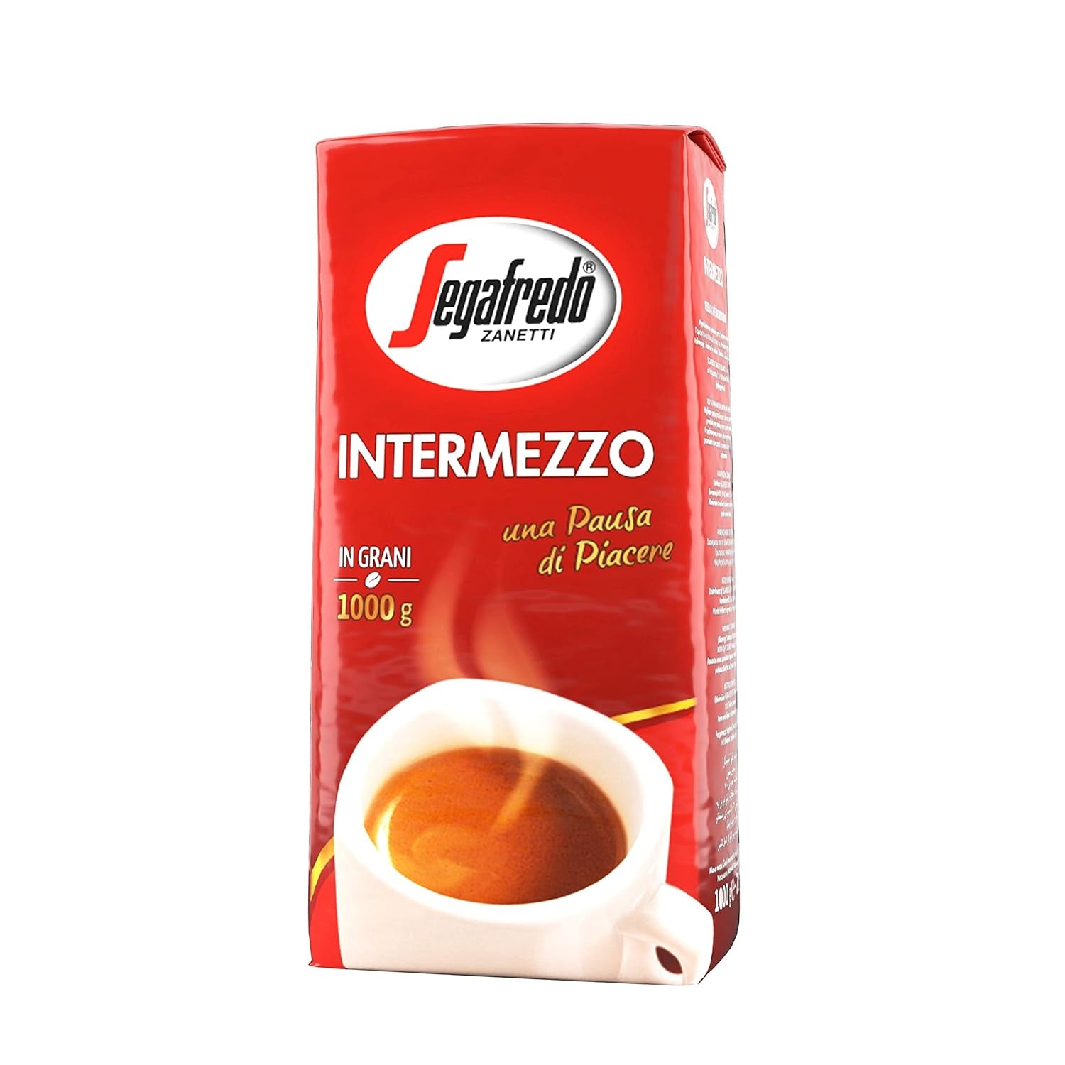 Segafredo Zanetti Intermezzo - Hele Bonen (1 kg Pak) - Geeignet für alle italienschen Kaffeespezialitäten - Kaffeebohnen mit mitteller Röstung, grimmig en vollmundig in Gesmack