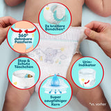 Pampers Premium Protection Pants Größe 6, 78 Windeln, 13kg-19kg, Mit 360° Fitform, 2x gebreide bundels voor Komfort & Schutz + 10 Stück Pampers Aqua Baby-Weuchttücher enthalten