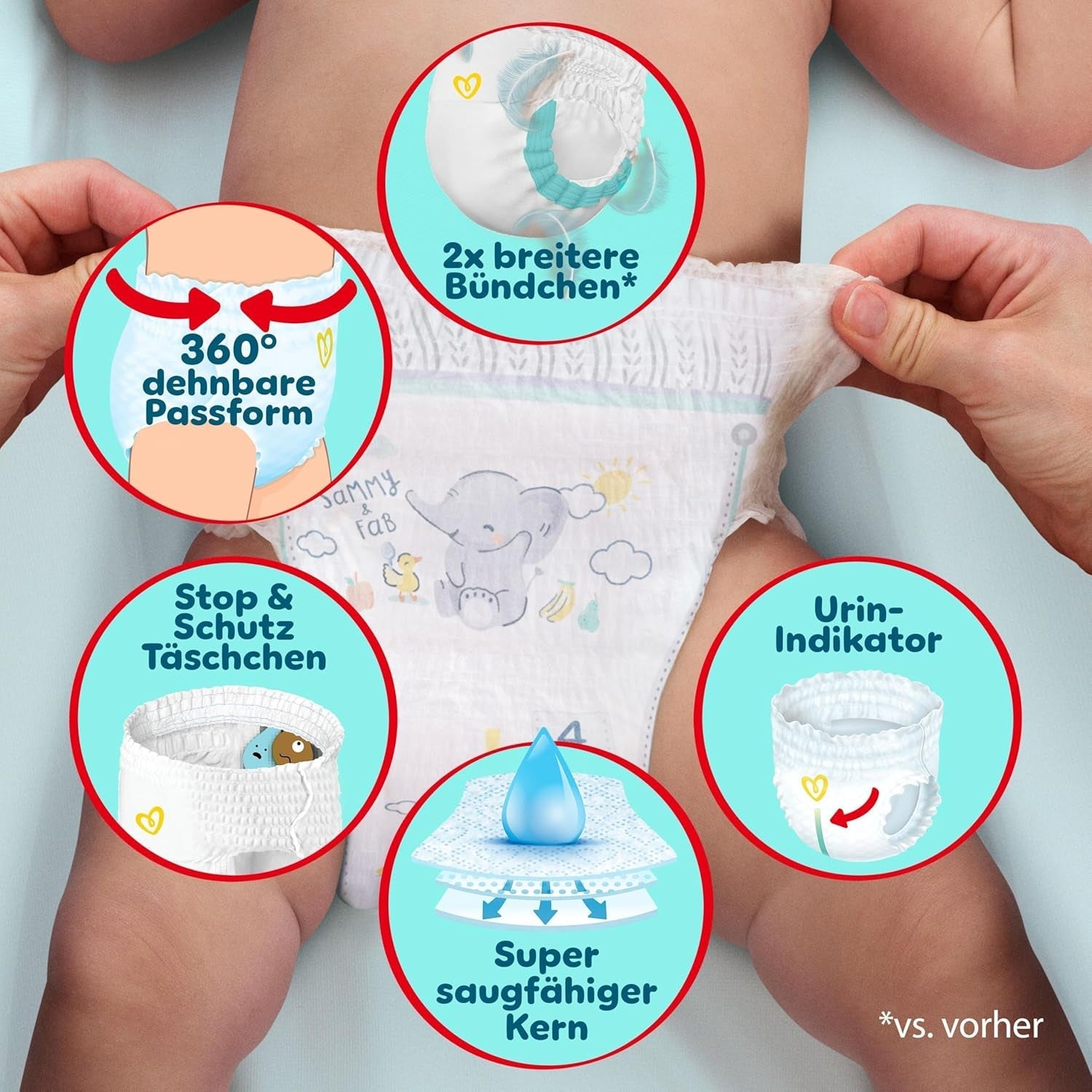 Pampers Premium Protection Pants Größe 6, 78 Windeln, 13kg-19kg, Mit 360° Fitform, 2x gebreide bundels voor Komfort & Schutz + 10 Stück Pampers Aqua Baby-Weuchttücher enthalten