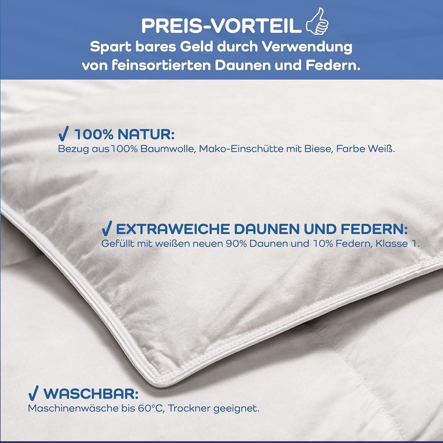 Comfortdekbed, (90 soezen / 10 veren), wit, 135 X 200 Cm Dekbedden en quilts Naty Shop
