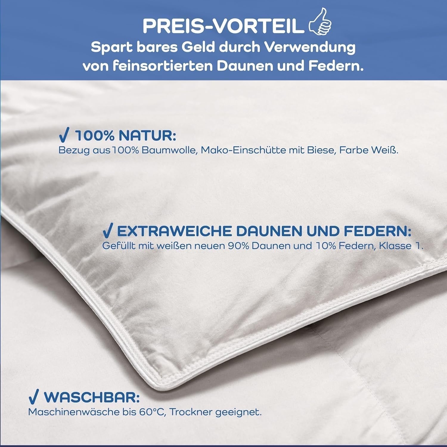 Comfortdekbed, (90 soezen / 10 veren), wit, 135 X 200 Cm Dekbedden en quilts Naty Shop