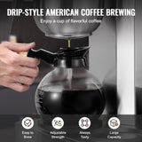 VEVOR Commerciële filter-espressomachine met 12 kopjes, 3 glazen karaffen en 3 verwarmingsplaten, roestvrijstalen espressomachine met automatische watertoevoer voor restaurant, kantoor, koffiebar