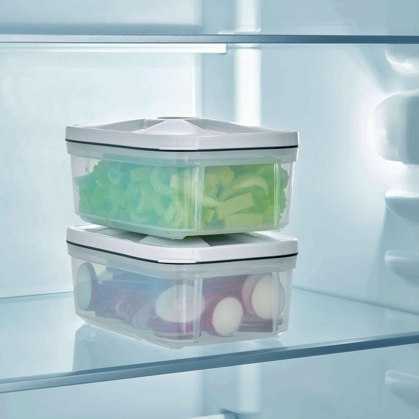 SEVERIN vacuümcontainer, duurzame vacuümcontainer met een inhoud van 0,75 liter per container, 2 sets, transparant, kunststof, keukenapparatuur, ZB 3620 Voedselbewaardozen Naty Shop