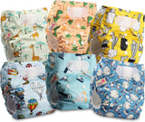 Littles and Bloomz herbruikbare luier FLV2-0602, standaard klittenbandsluiting, 6 luiers