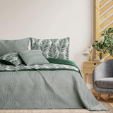 Ameliahome Sprei Sprei 170X210 Cm Dubbelzijdig Onderhoudsvriendelijk Sprei Plantpatroon Groen Wit Tropisch Bonaire Bedden en Dekens Besuche den AmeliaHome-Store