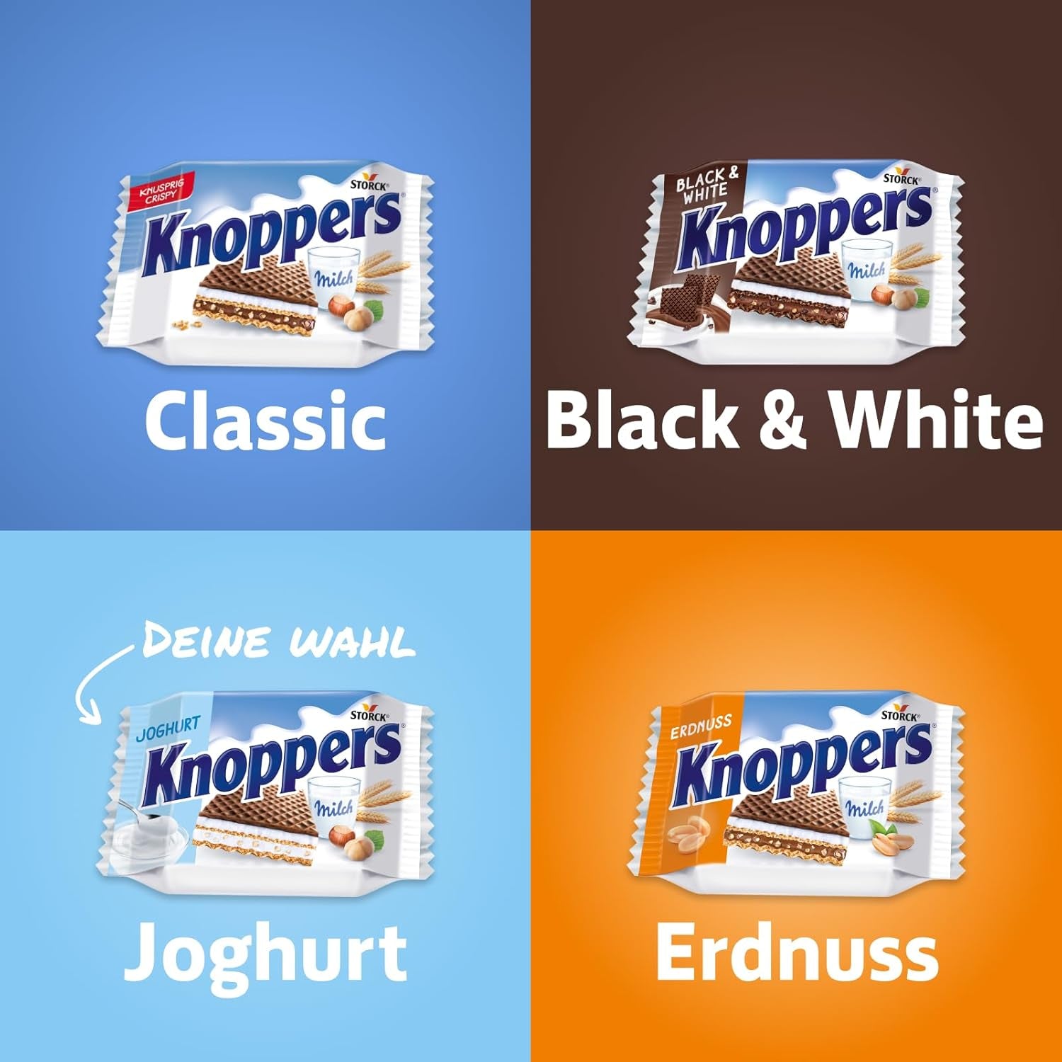 Yoghurt – 4 x 200 g – Wafelschijfjes gevuld met yoghurt en nougatcrème, hazelnoten en cacao
