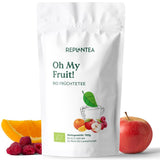 Oh My Fruit BIO fruitthee 100 g (50 kopjes) | Losse vruchtenthee met appels, hibiscus, frambozen, sinaasappels en steviabladeren REPLANTEA