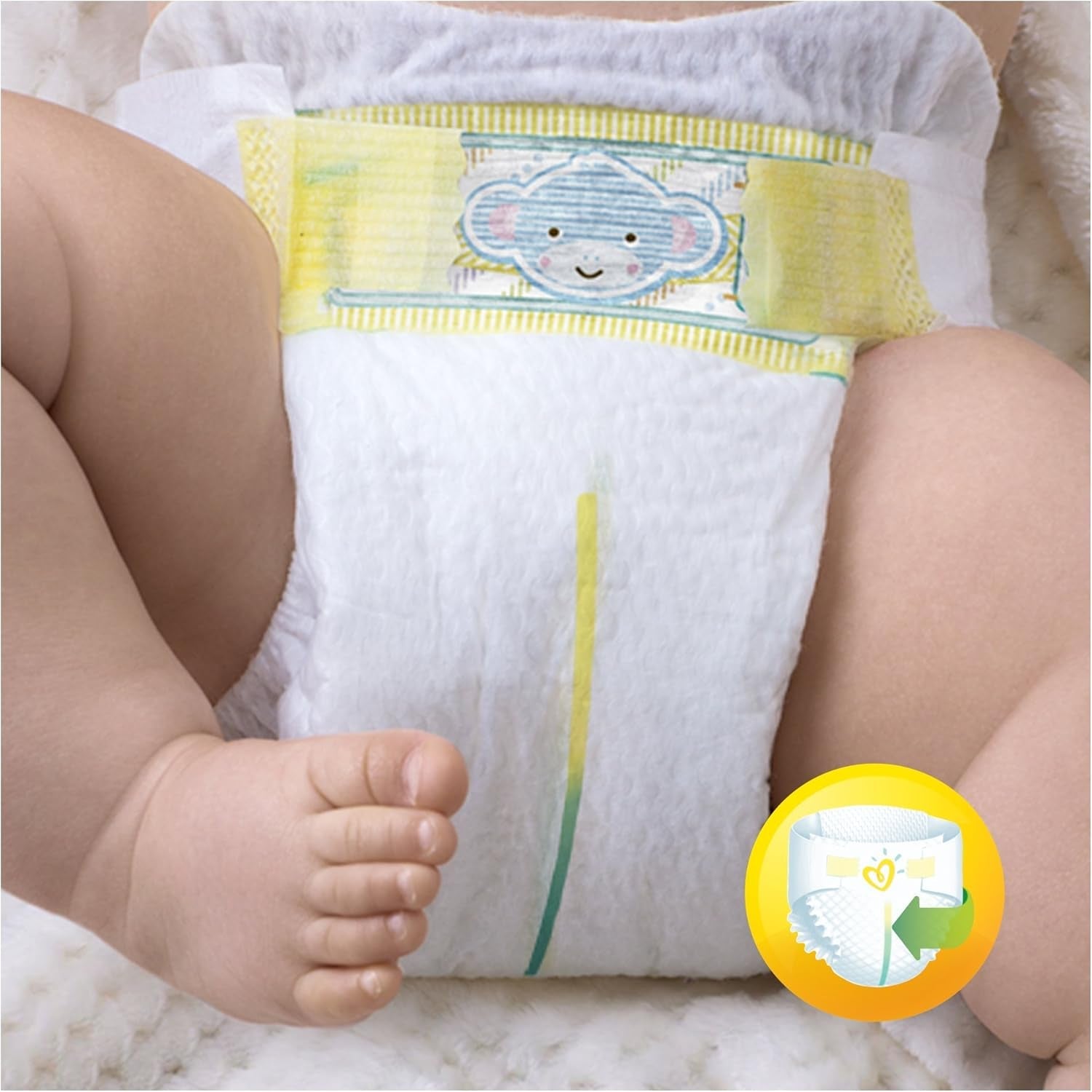 Pampers Premium Protection luiers voor nieuwe baby's, Jumbo-verpakking, maat 1, 72 stuks