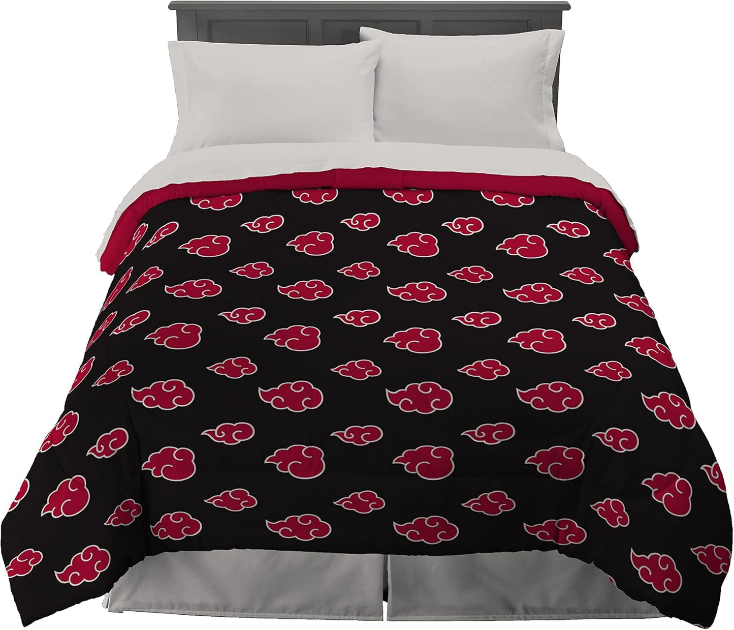 Franco Naruto Anime Akatsuki-patroon Zacht microvezel beddengoed Dekbed Queen, (officieel Naruto-product) Dekbedden en quilts Naty Shop Naruto Queen