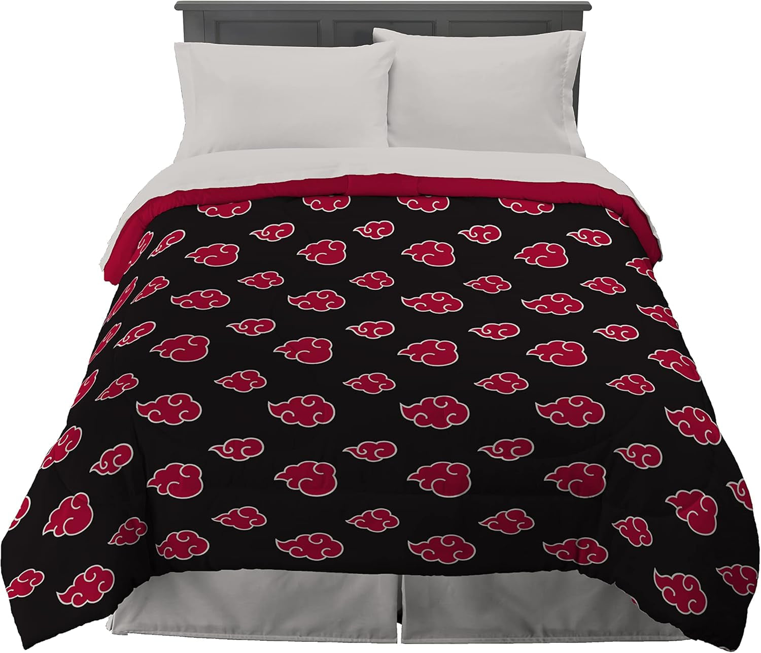 Franco Naruto Anime Akatsuki-patroon Zacht microvezel beddengoed Dekbed Queen, (officieel Naruto-product) Dekbedden en quilts Naty Shop Naruto Queen