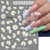 5D Reliëf Witte Madeliefjes Nagelstickers Bloemen Nagelstickers Bloemen Folie Zelfklevende Stickers Nail Art Stickers Madeliefjes Nageldecoratie Accessoires Bloemendesign Stickers Nail Art