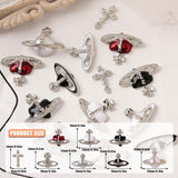 Planet Nail Art Charms, 32 Stück Saturn Shape Nagel Edelsteine ​​​​Für Acrylnägel, Glänzender Nagel Strasssteines Mädchen Nail Art DIY Handwerk Decoratie Zubehör