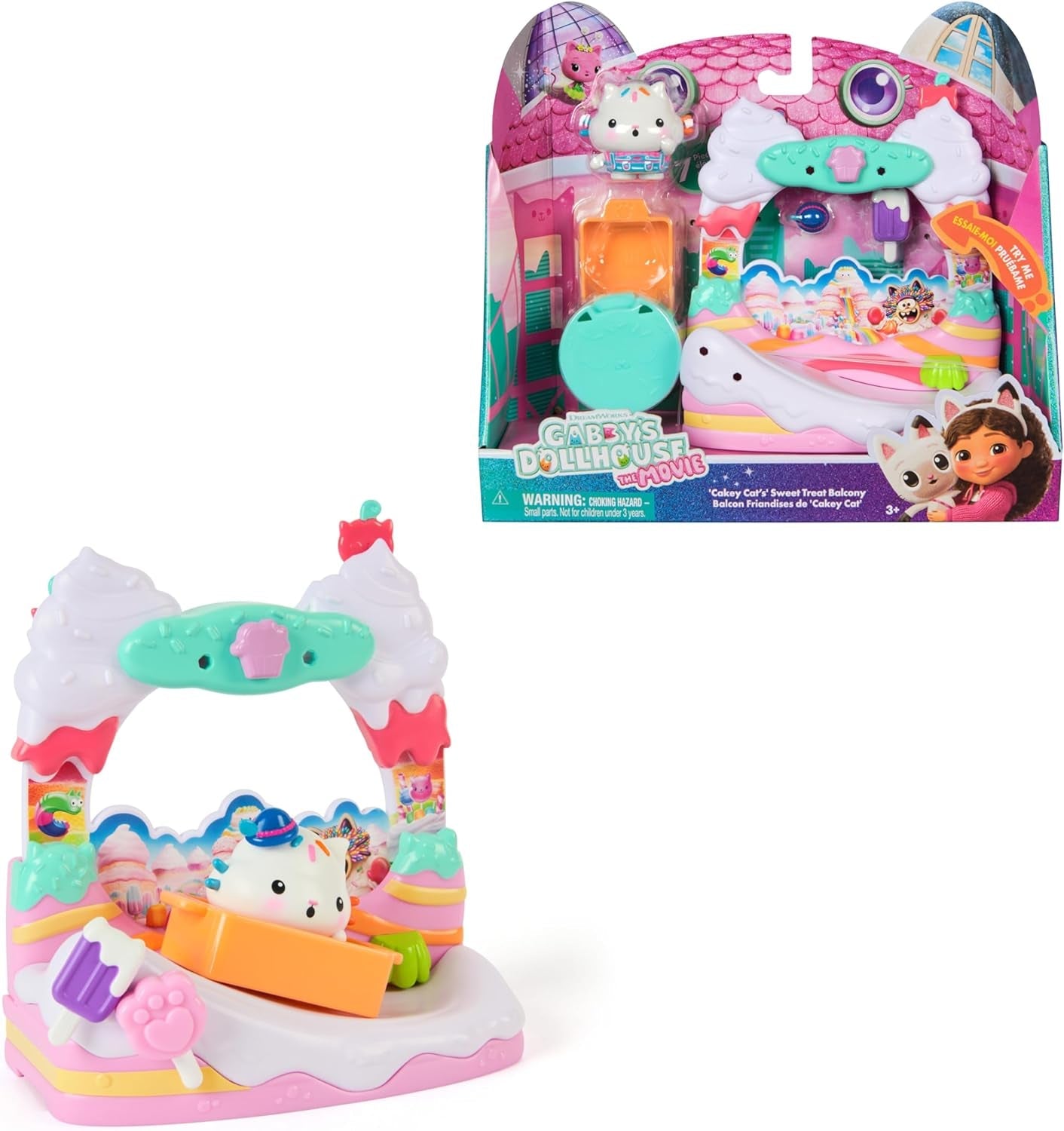 DREAMWORKS GABBY'S POPPENHUIS: DE FILM - Kuchi's lieve balkonspeelset met poppenhuisfiguren en accessoires voor kinderen vanaf 3 jaar