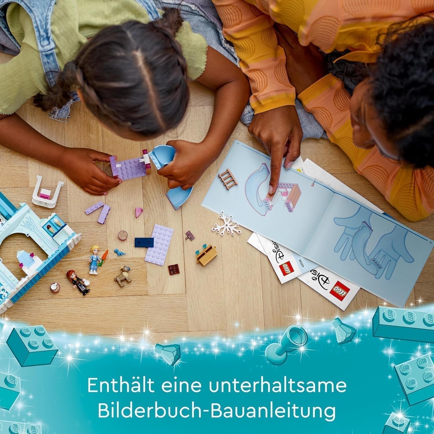 LEGO Disney Frozen Elsa's ijspaleis, kasteel van de ijskoningin, prinses ELSA en Anna poppenspeelgoed, plus 2 dierenfiguren, geweldig cadeau voor meisjes en jongens van 4 jaar oud 43238 Bouwsets Besuche in LEGO-Store