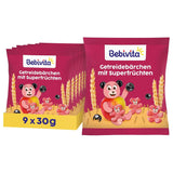Graanbeertjes met superfruit (9 x 30 g) – snacks voor kinderen vanaf 1 jaar, alleen gezoet met fruit, ideaal plezier voor het hele gezin