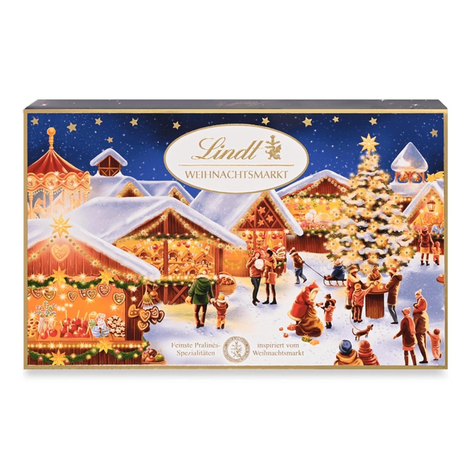 Lindt-chocolade | Doosje Kerstpralines | 200g Geassorteerde kerstpralines omhuld met de fijnste melkchocolade | Chocoladecadeau voor Kerstmis
