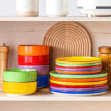 6-persoons serviesset Vancasso Bonita 18-delige steengoed servies kom en bordenset rond servies combinatie van 6 dinerborden saladeborden en schalen per stuk