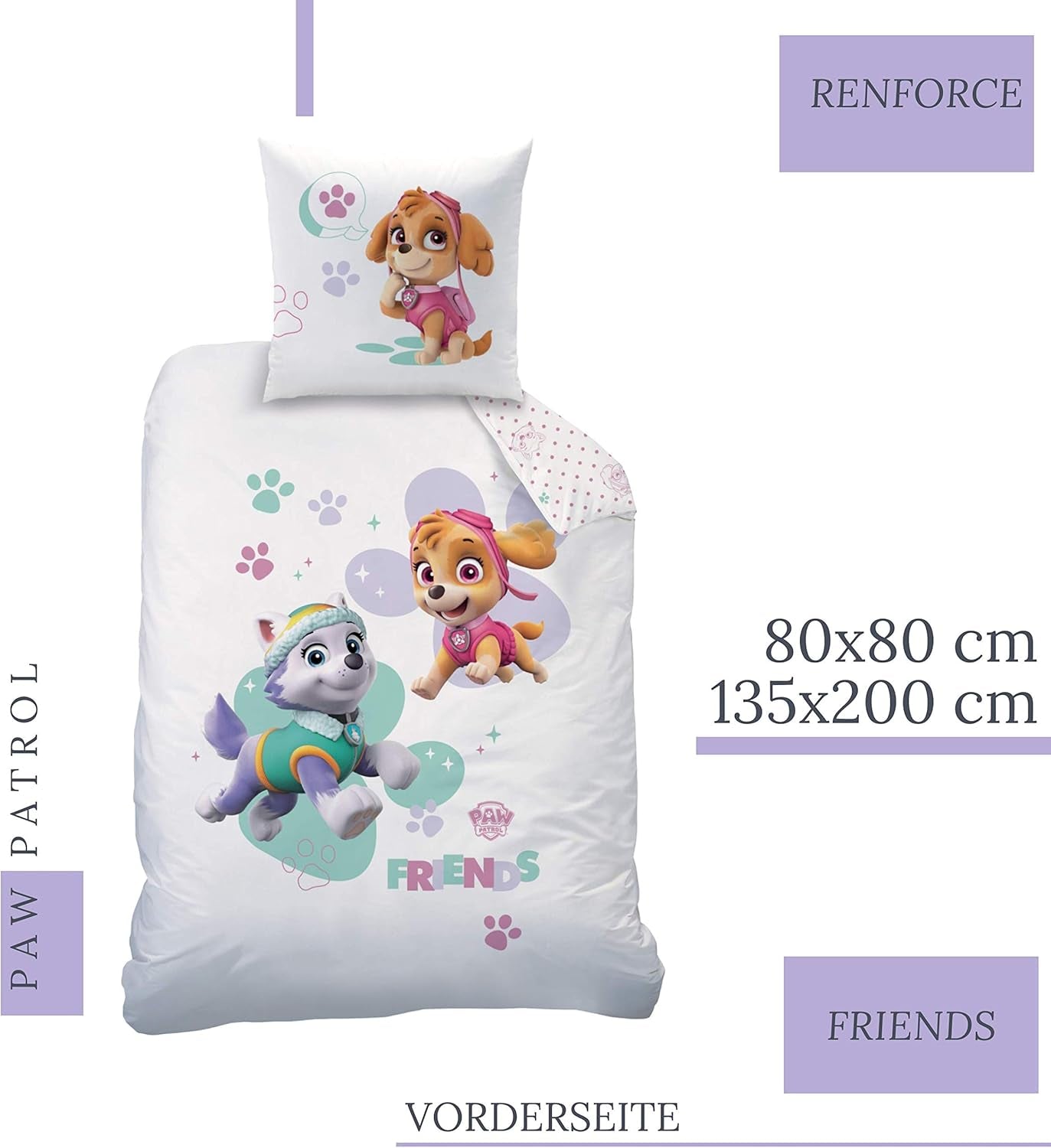 Paw Patrol beddengoed, 2 stuks, voor meisjes Beddengoed - kinderen Naty Shop