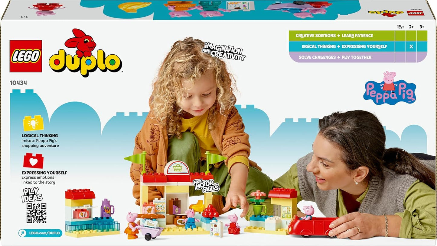 LEGO DUPLO 10434 Peppa's supermarkt: creatief educatief speelgoed en speelset, cadeau voor jongens en meisjes vanaf 2 jaar, stimuleert de behendigheid Bouwsets Besuche den LEGO-Store