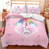 Beddengoed voor meisjes, Eenhoorn, 2 kussenslopen Beddengoed - kinderen Naty Shop Eenhoorn Roze (model 2) 200×200 Cm