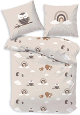 Kinderbedlinnen, vos, uil en bosdieren, 100% katoen Beddengoed - kinderen Naty Shop Uil
