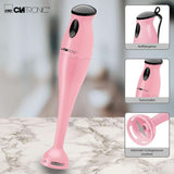 Clatronic Stabmixer/Pürierstab/Blender/Stab-Mixer/Stick/Mixstab SM 3577; Edelstahl-Schlagmesser; Voor Smoothie, Kürbispüree, Babybrei, Milchshake; Mit Mixbehälter (500 ml); 180 Watt; Roze keuken Naty Shop