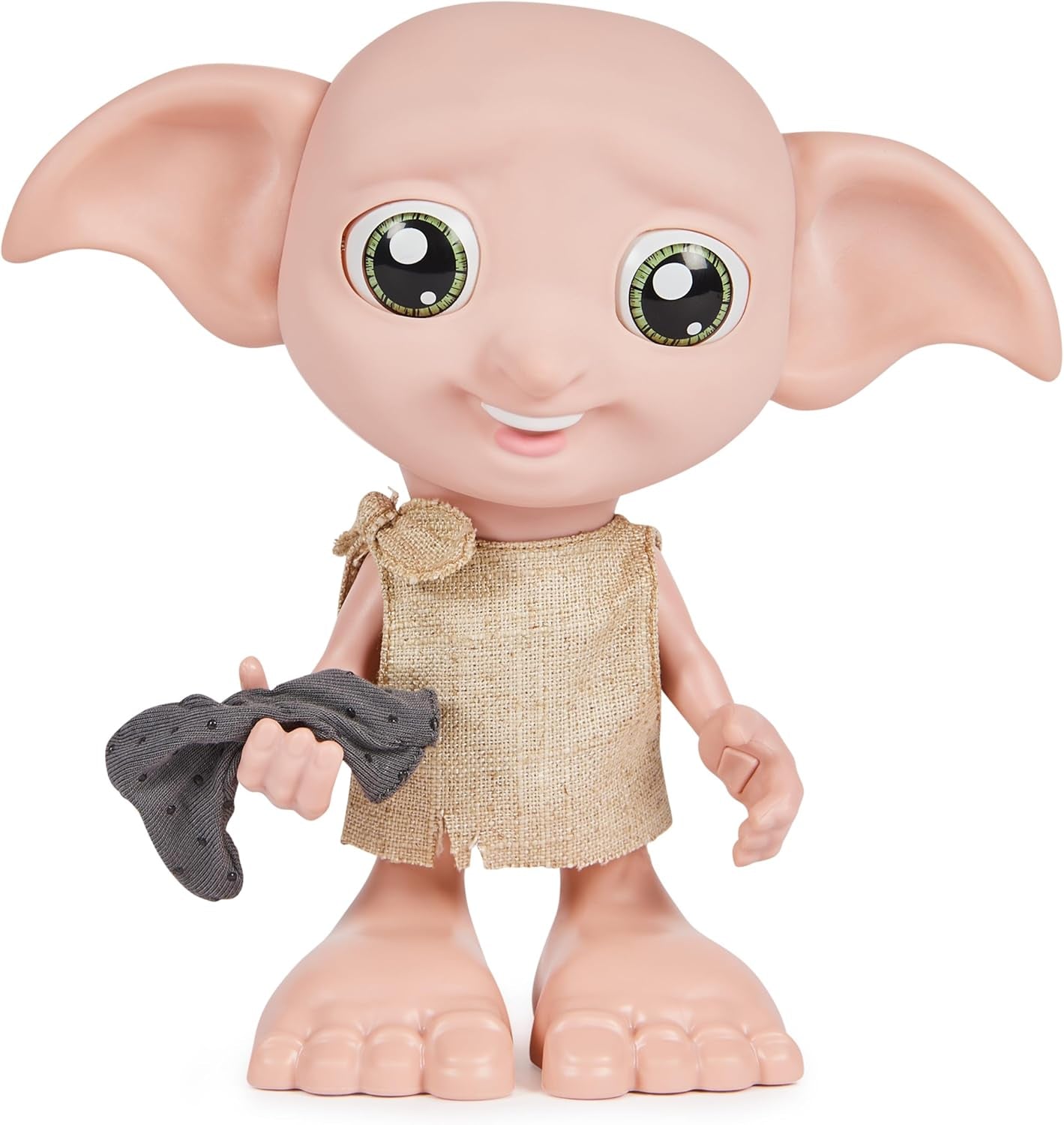 Spin Master 6067280 Wizarding World Harry Potter magische interactieve Dobby Elf sokpop, 30+ geluiden en zinnen, 21,6 cm, kinderspeelgoed, zwart