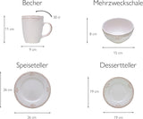 CreaTable, 23601, Romantic Vintage Series, 16-delige serviesset voor 4 personen, porseleinen combinatieservies, vaatwasmachine- en magnetronbestendig, kwaliteitsproductie
