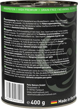 Natvoer voor katten Catz Finefood Purrrr Paard Monoproteïne nr. 123, voor katten met een gevoelige spijsvertering, 70% vleesgehalte, 6 dozen x 400 g