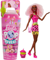 Barbie Pop Reveal Bubble Tea pop en accessoires, geurende Berry Bliss modepop met huisdier, 8 verrassingen, inclusief kleurwisselaar, opbergbeker, HTJ20