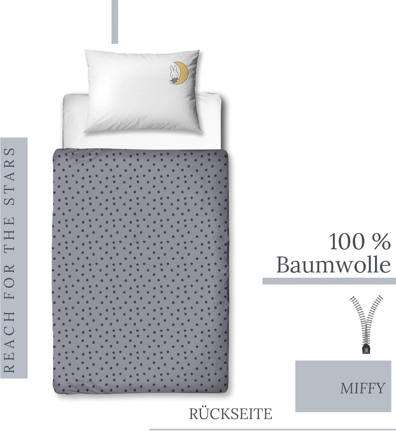 Beddengoed voor kinderen, konijntje en sterren, katoen Beddengoed - kinderen Naty Shop