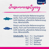 Vitakraft Poésie Délice, Fish Selection, Nassfutter Katze, Katzennassfutter in Sauce, met Seelachs, met Kabeljau, ohne Zusatz von Zucker en Getreide (1 Paket met 6x 85g)
