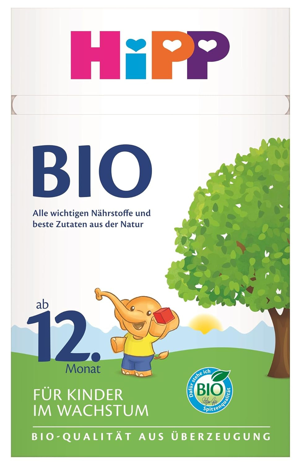 HiPP biologische groeimelk (4 x 600 g) na 12 maanden met calcium, ijzer, vitamine C en D voor opgroeiende peuters, beste biologische kwaliteit