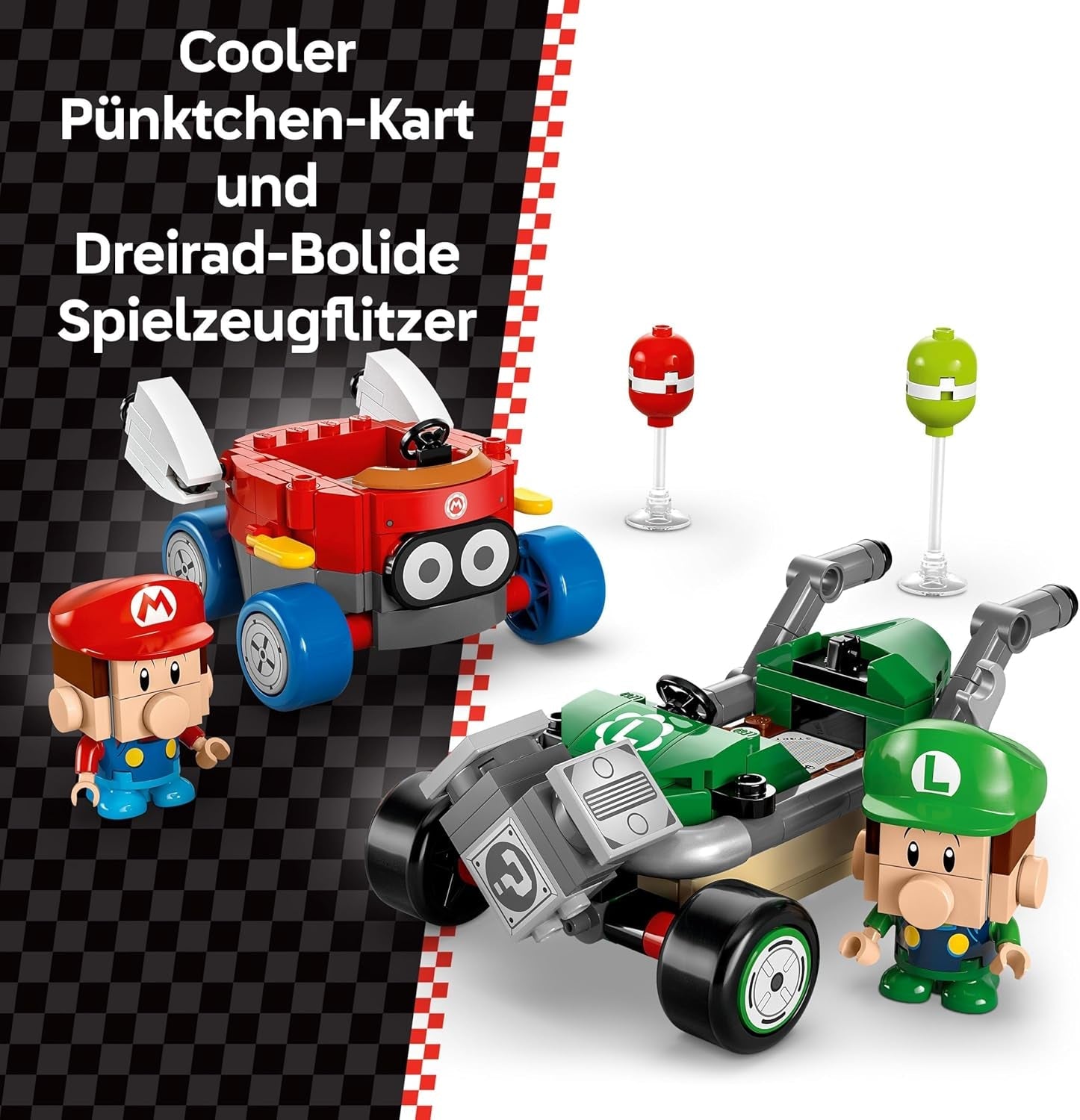 LEGO Mario Kart - Baby Mario Vs. Baby Luigi Nintendo Verzamelfiguren 2 bouwbare Speedmen Speelgoedcadeau voor jongens, meisjes en gamers vanaf 8 jaar Avontuurspeelgoed 72034 Bouwsets Bekijk de LEGO-Store