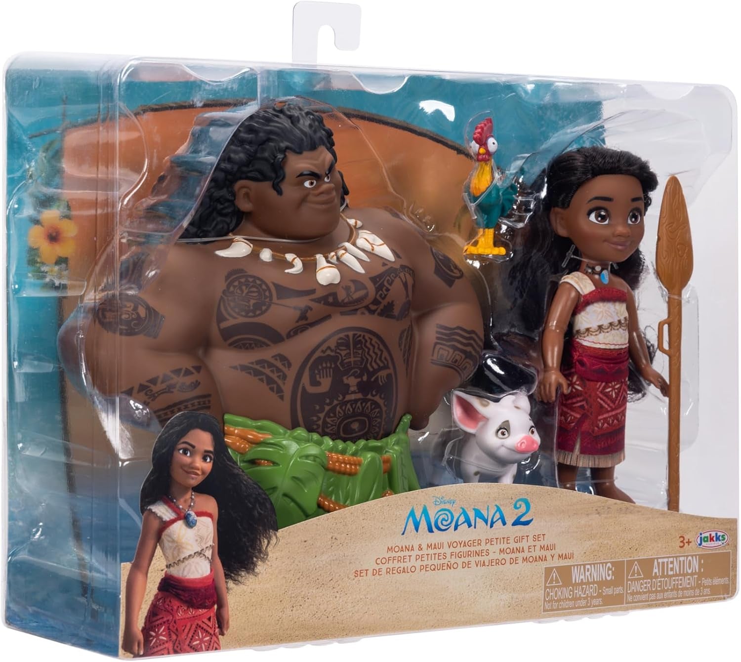 Cadeauset Moana 2 Vaiana en Maui 15cm