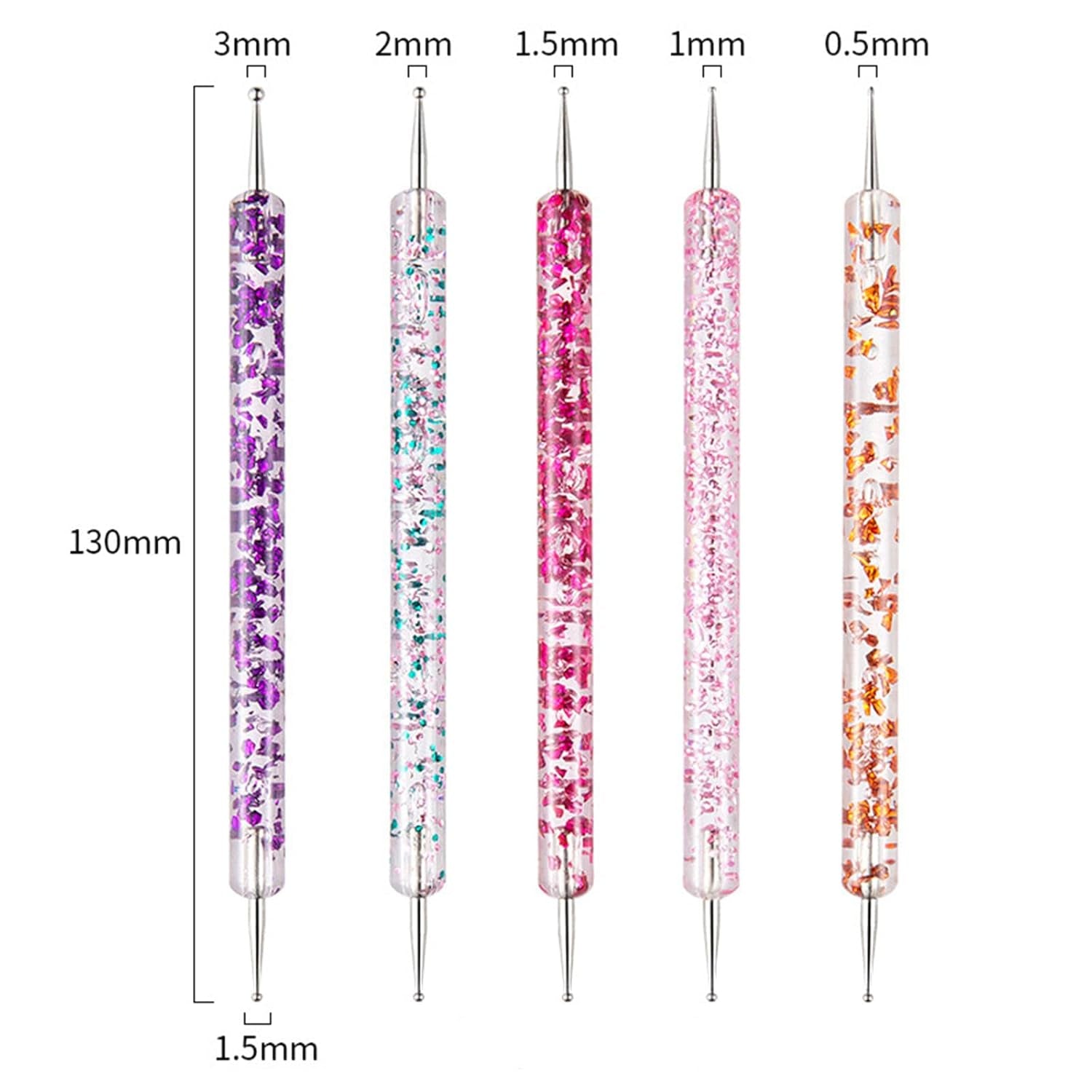 31 Stück Professionelle Nagel Pinsel Set, Dual-Ended Nagelpinsel, Pinsel Für Gelnägel, Acryl Nail Art Pen, Nail Art Dotting Tools, Nagelborstel voor DIY Nagelkunst Salon Design