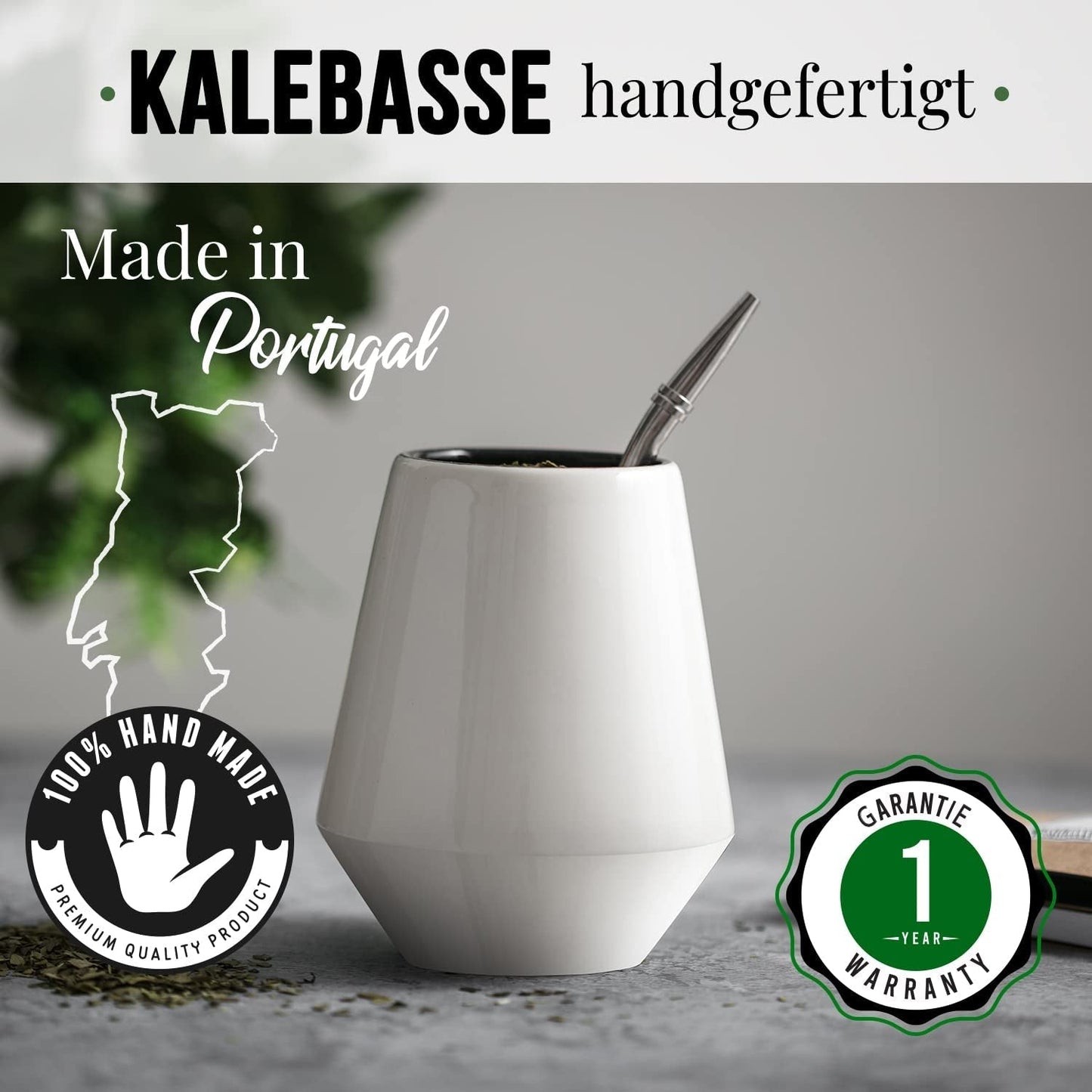 ORIGEENS MATE THEESET Met Portugese mate cup, bombilla en BIO Yerba Mate thee - Originele cadeauset