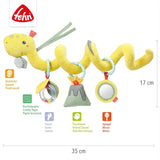 Fehn Activity Spiral Dino - duw- en trekkinderwagenspeelgoed - babydinosaurusspeelgoed voor bed, speeltuin, kinderwagen en autostoel - speelgoed voor motorische activiteit voor baby's en peuters vanaf 0+ maanden Babyspeelgoed Naty Shop
