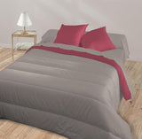 Bleu Câlin tweekleurig omkeerbaar dekbed voor 2 personen, microvezel, bordeaux/peper, 220X240 cm Dekbedden en dekbedden Naty Shop
