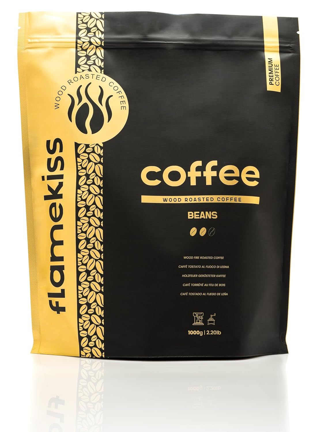 Koffiebonen 1 kg – Arabica- en Robusta-espressobonen van hoge kwaliteit, met de hand gebrand boven een houtvuur voor een rijke en aromatische koffie-ervaring met hele bonen