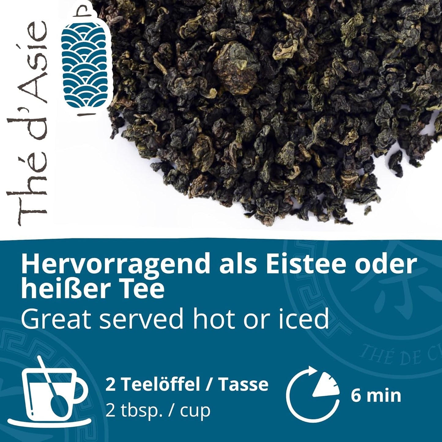 Khla - Bio Oolong Thee 100 G - Blauwe thee - Natuurlijke losse thee - Biologische Aziatische thee - Los en gesneden - Kruiden- en geïnfuseerde thee - Uit China