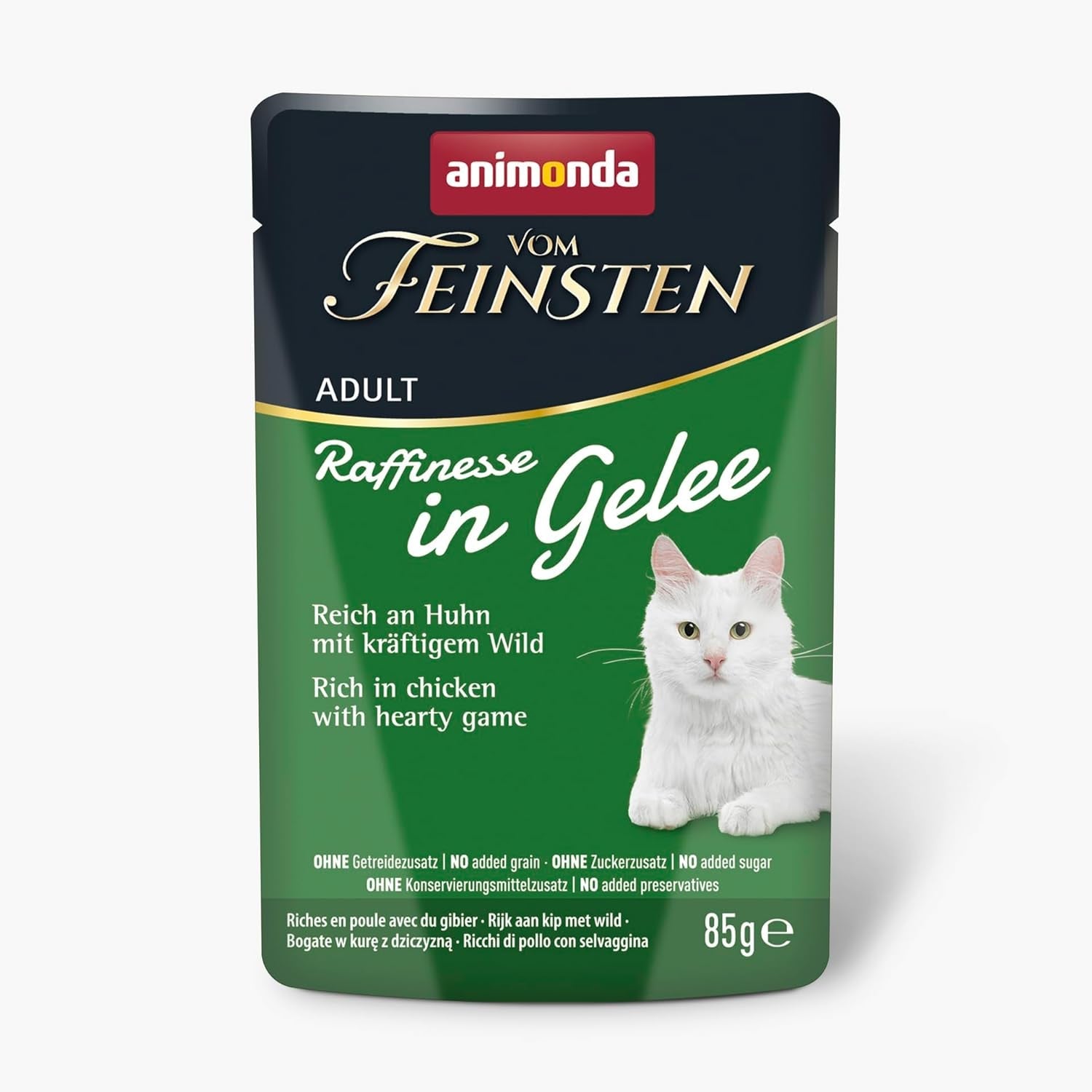 animonda Vom Feinsten Adult Raffinesse Katzenfutter in Gelee, Mixpack vom Land (12 x 85 g), Nassfutter mit Taurin en Vitamine D3, ohne Zusatz von Zucker, Soja en Getreide