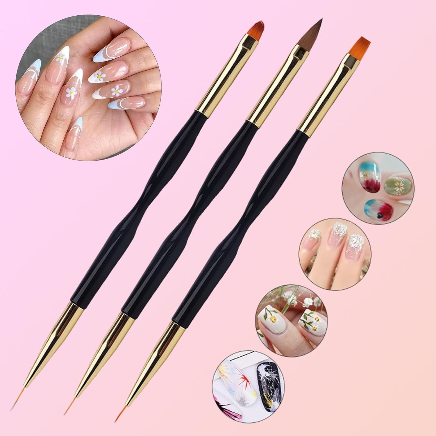 31 Stück Professionelle Nagel Pinsel Set, Dual-Ended Nagelpinsel, Pinsel Für Gelnägel, Acryl Nail Art Pen, Nail Art Dotting Tools, Nagelborstel voor DIY Nagelkunst Salon Design