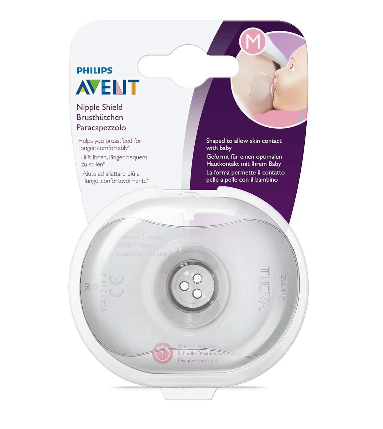 Philips Avent SCF153/03 Tepelbescherming, Met opbergdoos, Medium, 2 stuks Accessoires Voeding en borstvoeding Bebe Naty Shop
