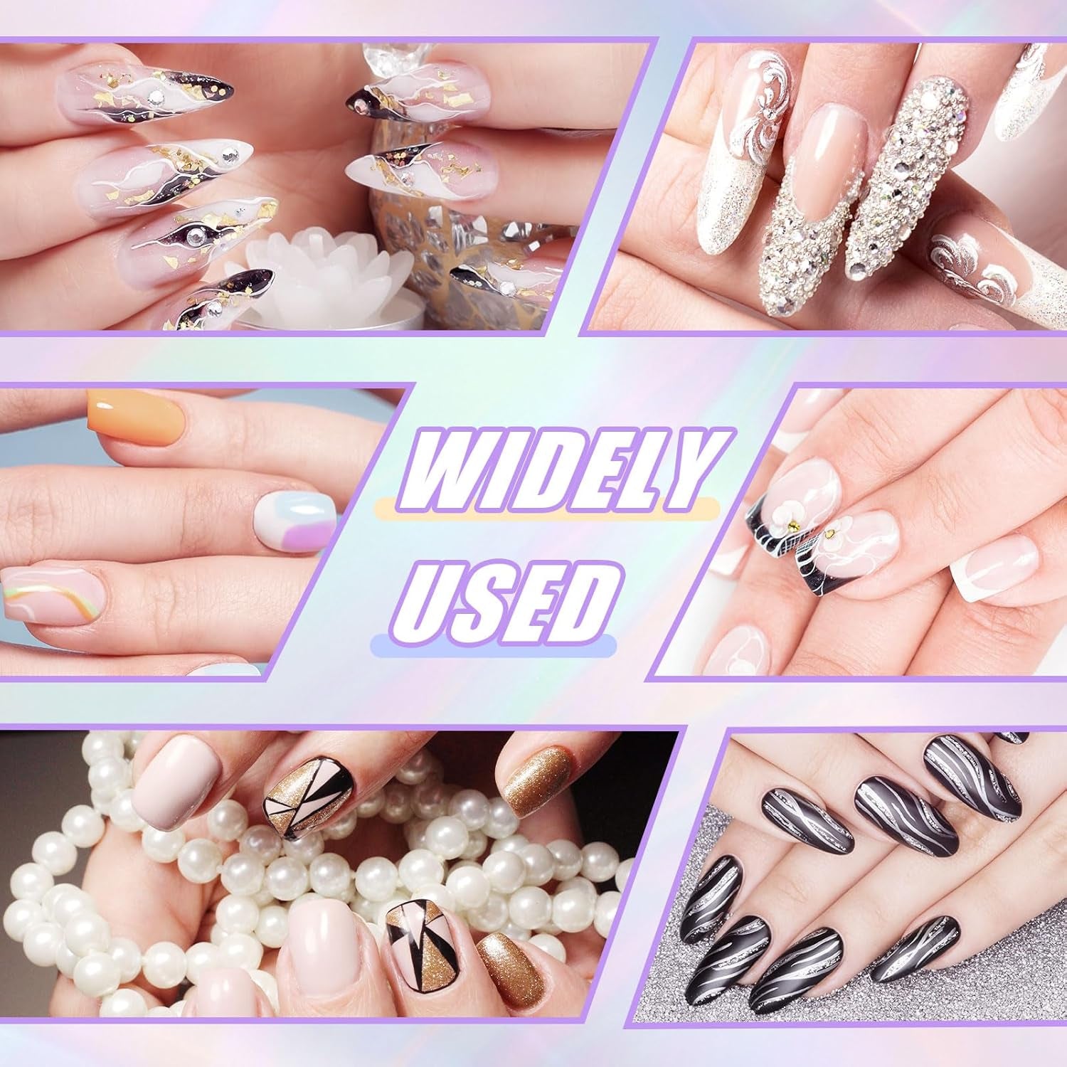 Sullarpek 6 Stück Nagel Pinsel, Nail Art Pinsel, Pinsel Nageldesign, Nagel Pinsel Set, Nail Art Dotting Tools Mit 1 Sponge Brush Applikator, Nageldesign Zubehör Für DIY Nail Art Design