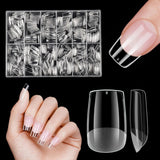 Korte kunstnagels 500 stuks zachte gel volledige dekking nageltips voor gelnagels 12 maten Voorgepolijste nageltips voor gelnagels Korte kunstnagels Doodskistnagelverlengingen met doos