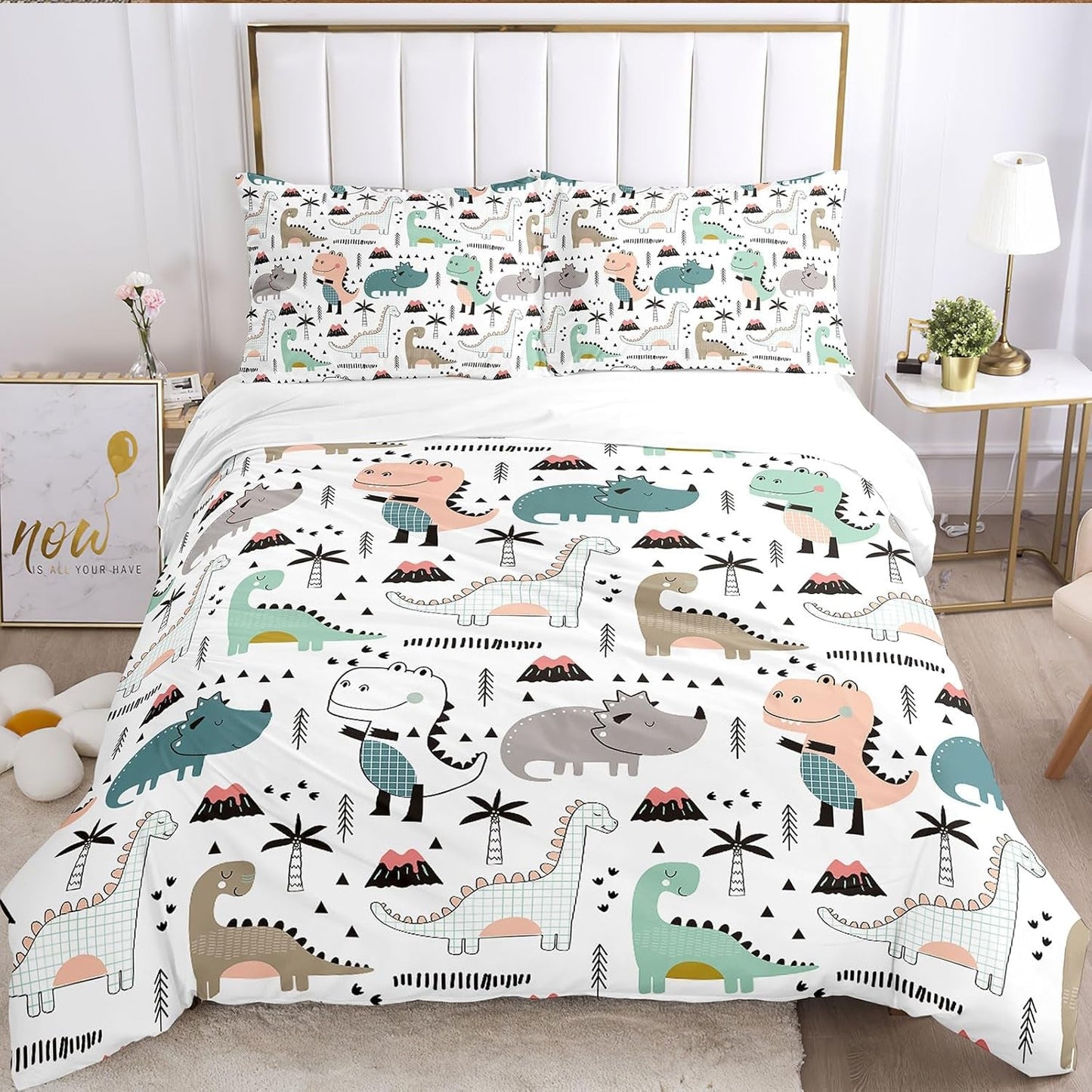 Beddengoed voor kinderen, Dinosaurus Beddengoed - kinderen Naty Shop A-3 135 X 200 Cm
