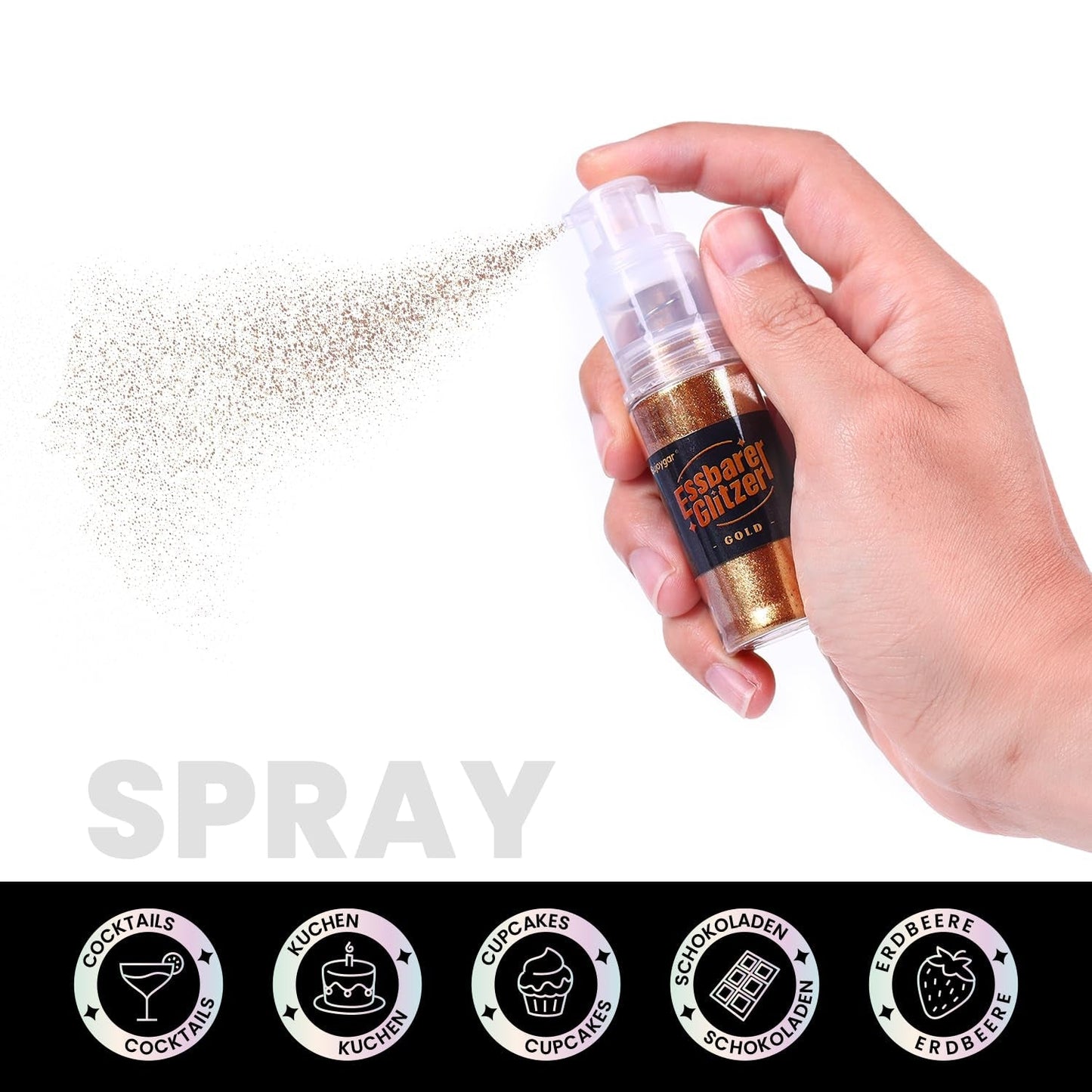 Eetbare glitter - 10G, roségouden drankglitter, eetbaar glitterpoeder, kleurstofpoeder voor levensmiddelen, goudpoeder, metallic glitterpoeder, glitterspray voor cocktails, chocolade, cakes, fondant