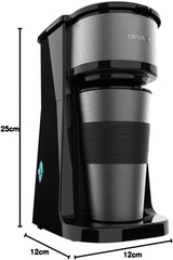 Cecotec Coffee 66 Drop & Go espressomachine met thermische karaf, 700 W, inhoud 420 ml, afgesloten uitloop, permanent- of papieren filter, automatische uitschakelfunctie, container met venster
