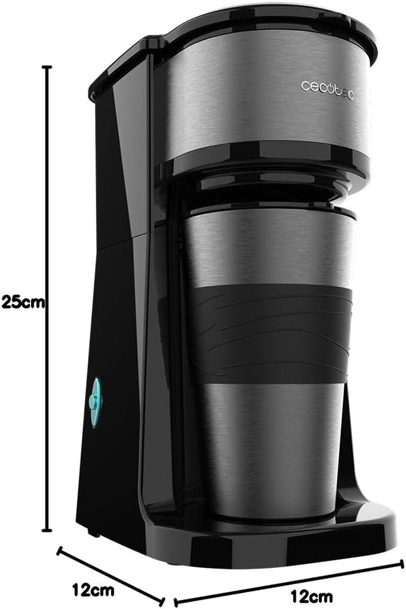 Cecotec Coffee 66 Drop & Go espressomachine met thermische karaf, 700 W, inhoud 420 ml, afgesloten uitloop, permanent- of papieren filter, automatische uitschakelfunctie, container met venster